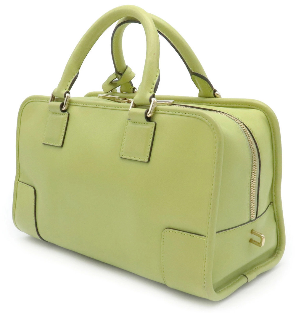 Loewe Bag Green Boston Yellow Lime Green Handbag Leather Amazona Green Yellow